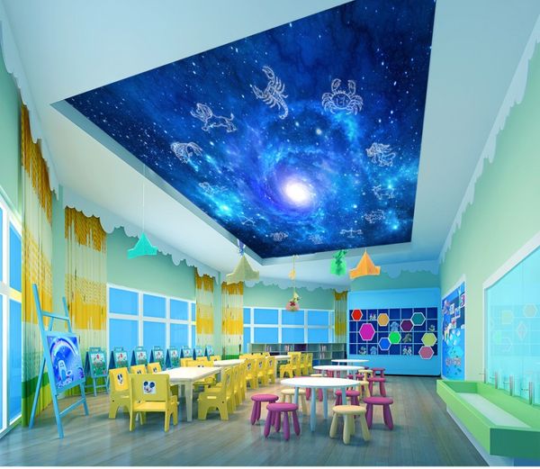 custom any size p star ceiling painting 3d ceiling murals wallpaper