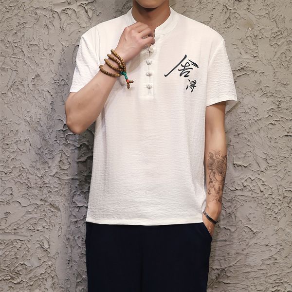 new design summer shirt men casual cotton linen short sleeve mens shirts with chinese elements single breasted harajuku shirt, White;black
new design summer shirt men casual cotton linen short sleeve mens shirts with chinese elements single breasted harajuku shirt, White;black