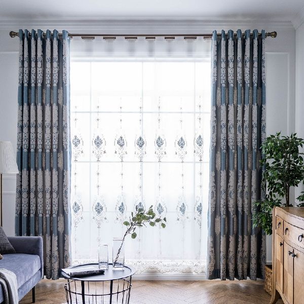 new high-end european and american blue shading curtains for living dining room bedroom
new high-end european and american blue shading curtains for living dining room bedroom