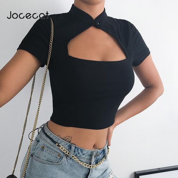 black plain slim t shirt vintage asymmetrical collar summer for women front cut out hollow out basic tshirt, White
black plain slim t shirt vintage asymmetrical collar summer for women front cut out hollow out basic tshirt, White