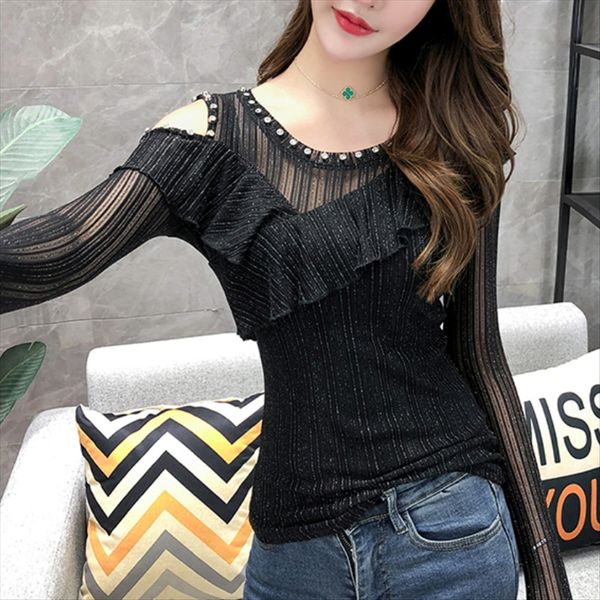rivet mesh strapless t- t-shirt shoulder strap female 2019 autumn long sleeve east gate round collar base shirt, White
rivet mesh strapless t- t-shirt shoulder strap female 2019 autumn long sleeve east gate round collar base shirt, White