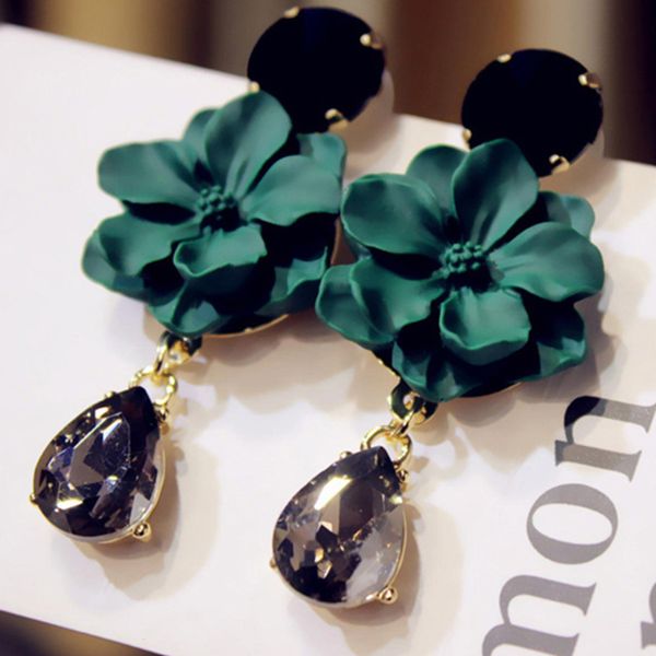 double flower earrings trendy glass crystal super fairy flowers for women wedding party jewelry metal earrings female, Golden;silver
double flower earrings trendy glass crystal super fairy flowers for women wedding party jewelry metal earrings female, Golden;silver