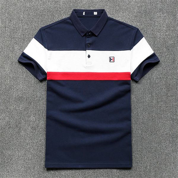 Patchwork Striped Print Mens Polos Skinny Short Sleeve Lapel Neck Mens Tops Casual Tees 
Patchwork Striped Print Mens Polos Skinny Short Sleeve Lapel Neck Mens Tops Casual Tees