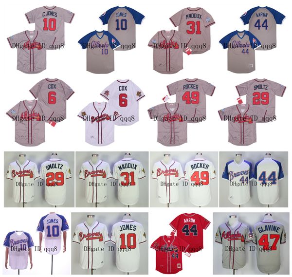 vintage 10 chipper jones jersey 44 hank aaron 6 bobby cox 29 smoltz greg 31 maddux 47 tom glavine 49 john rocker white grey retro baseball, Blue;black
vintage 10 chipper jones jersey 44 hank aaron 6 bobby cox 29 smoltz greg 31 maddux 47 tom glavine 49 john rocker white grey retro baseball, Blue;black