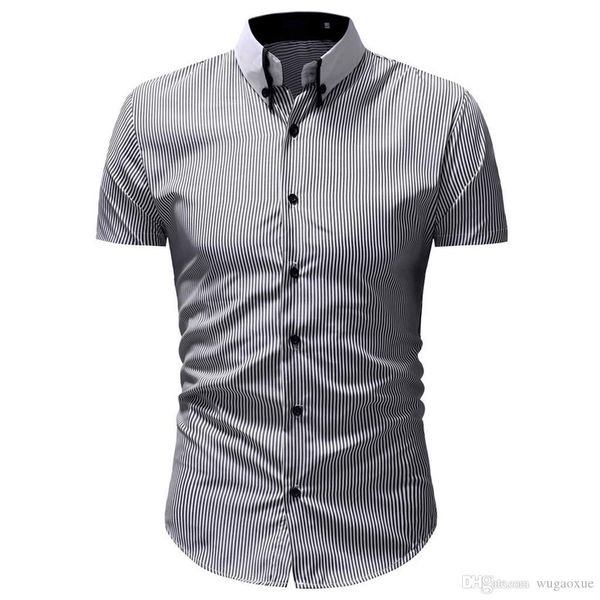 new luxury casual men striped short sleeve shirts formal slim fit business dress shirts chemise homme manche court gomlek 2, White;black
new luxury casual men striped short sleeve shirts formal slim fit business dress shirts chemise homme manche court gomlek 2, White;black