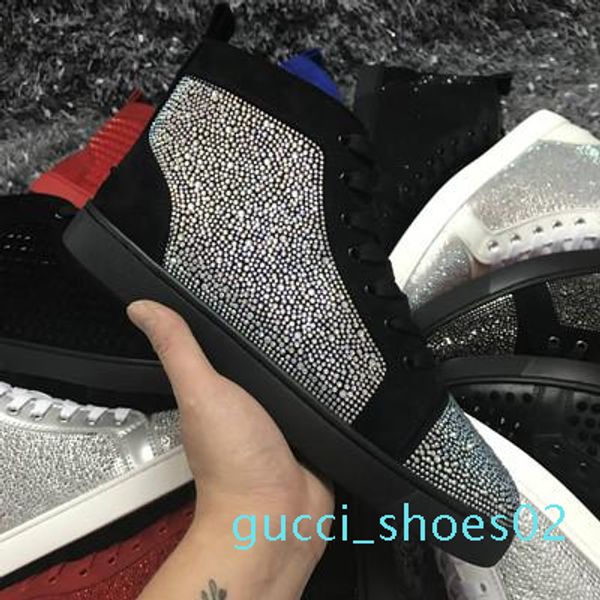 оптовый известный дизайнерский бренд для мужчин золота серебра rhinestone красного bottom тапка lovers genuine leather high top casual кварт, Black
оптовый известный дизайнерский бренд для мужчин золота серебра rhinestone красного bottom тапка lovers genuine leather high top casual кварт, Black