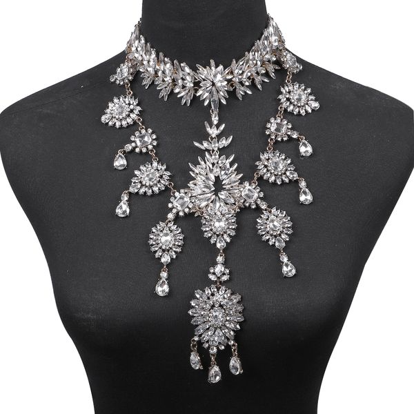 dvacaman layers crystal rhinestone statement choker necklace flower pendant bib necklace for women wedding jewelry christmas ins, Silver
dvacaman layers crystal rhinestone statement choker necklace flower pendant bib necklace for women wedding jewelry christmas ins, Silver
