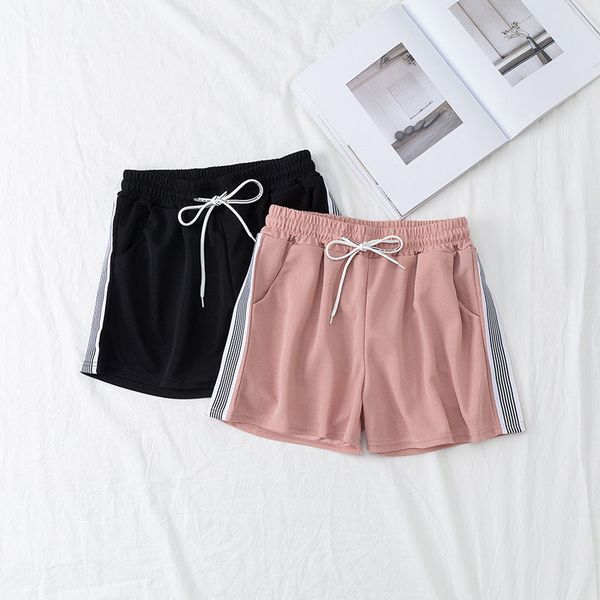 women's shorts sanderala summer women pink pockets elastic loose waist running fitness bottom solid drawstring clothing, White;black
women's shorts sanderala summer women pink pockets elastic loose waist running fitness bottom solid drawstring clothing, White;black