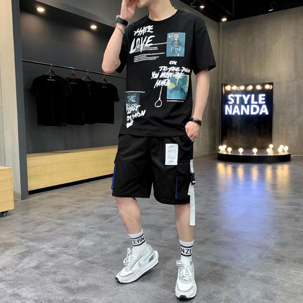 t shirts sets men 2020 summer new hip hop short sleeves + shorts pant homme loose casual pure cotton 2 piece set male streetwear, Gray
t shirts sets men 2020 summer new hip hop short sleeves + shorts pant homme loose casual pure cotton 2 piece set male streetwear, Gray