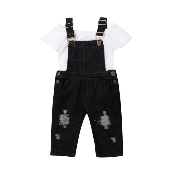 2pcs toddler kids baby girl off shoulder lace denim bib pants overalls outfits clothes children set clothing girl costume, White
2pcs toddler kids baby girl off shoulder lace denim bib pants overalls outfits clothes children set clothing girl costume, White