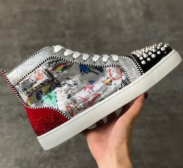 De igner neaker tudded pike hoe men trainer red6 bottom men flat hoe glitter graffiti party wedding hoe 20 color z u 13, Black
De igner neaker tudded pike hoe men trainer red6 bottom men flat hoe glitter graffiti party wedding hoe 20 color z u 13, Black