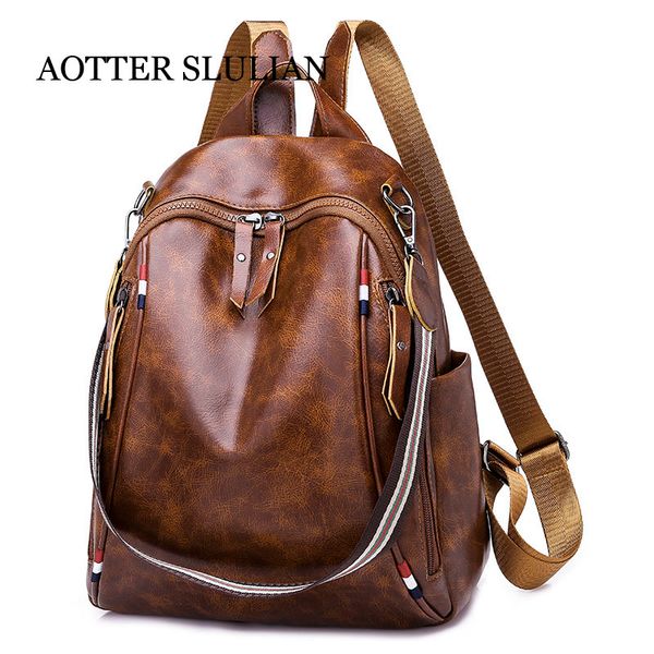 women backpack zipper shopping shoulder bags fashion soft pu leather bags handle multi-pocket feminina mochila school teens
women backpack zipper shopping shoulder bags fashion soft pu leather bags handle multi-pocket feminina mochila school teens