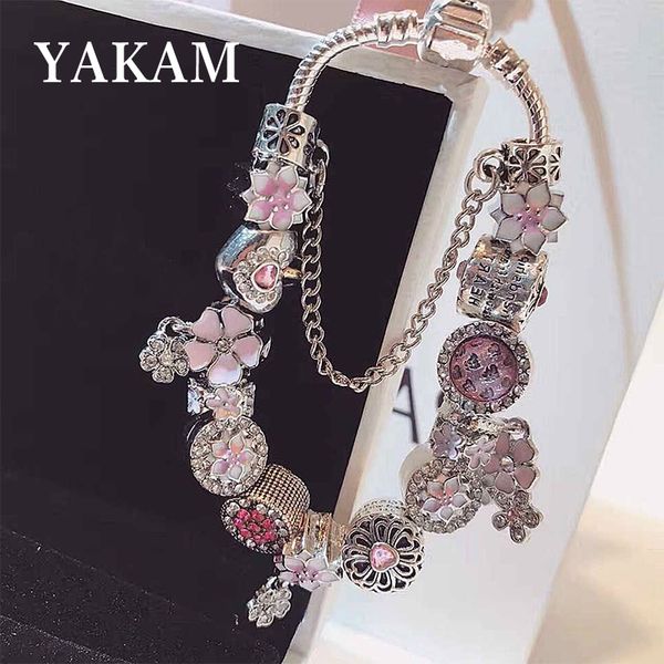 bracelet pink flower magnolia cute cherry beads heart bangles european bracelet for women girl charms jewelry gifts, Golden;silver
bracelet pink flower magnolia cute cherry beads heart bangles european bracelet for women girl charms jewelry gifts, Golden;silver