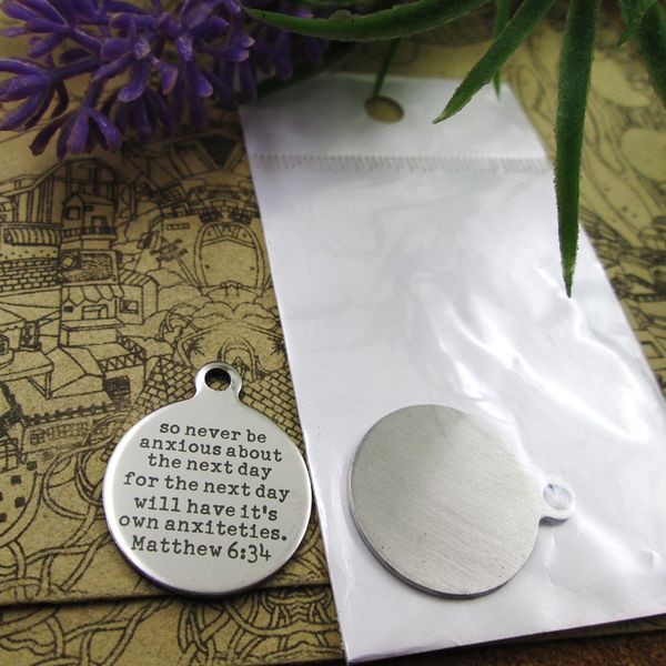 40pcs--"so never be anxious about the next day"stainless steel charms more style for choosing diy charms pendants for necklace, Bronze;silver
40pcs--"so never be anxious about the next day"stainless steel charms more style for choosing diy charms pendants for necklace, Bronze;silver