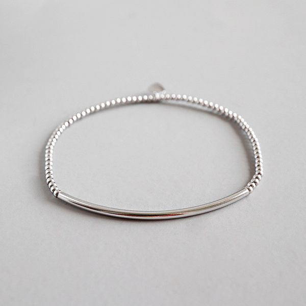 new silver 2mm beads strand link&chain bracelets tube charms 925 sterling silver elastic bracelet for women gifts, Black
new silver 2mm beads strand link&chain bracelets tube charms 925 sterling silver elastic bracelet for women gifts, Black
