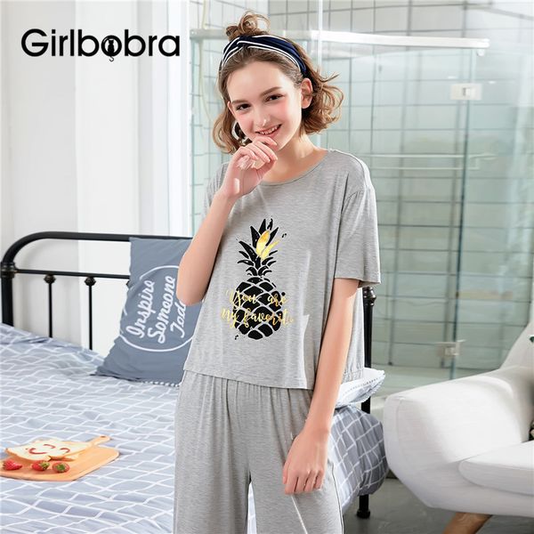 women pajama set womens and blouses home suit fruit pattern short sleeve loose sleepwear set pajama clothing cute pajamas, Blue;gray
women pajama set womens and blouses home suit fruit pattern short sleeve loose sleepwear set pajama clothing cute pajamas, Blue;gray