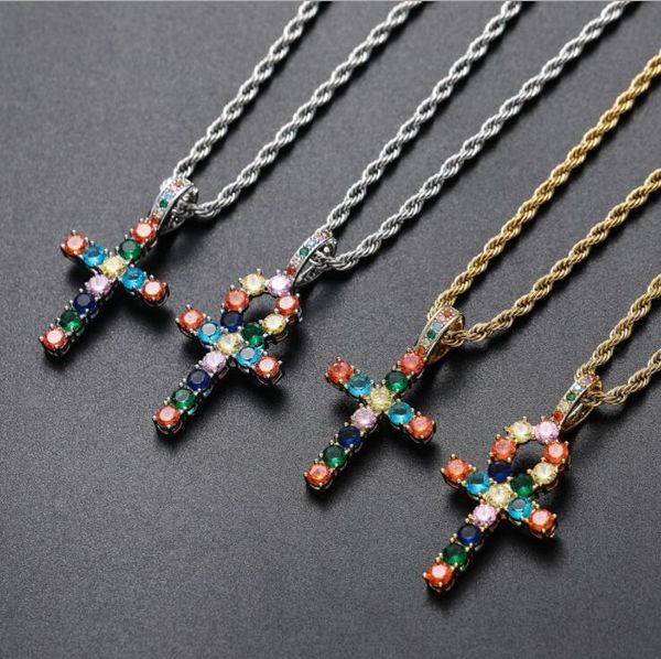 hip hop colorful cross diamonds pendant necklaces for men women religion christianity luxury necklace jewelry gold plated copper twist cha, Silver
hip hop colorful cross diamonds pendant necklaces for men women religion christianity luxury necklace jewelry gold plated copper twist cha, Silver