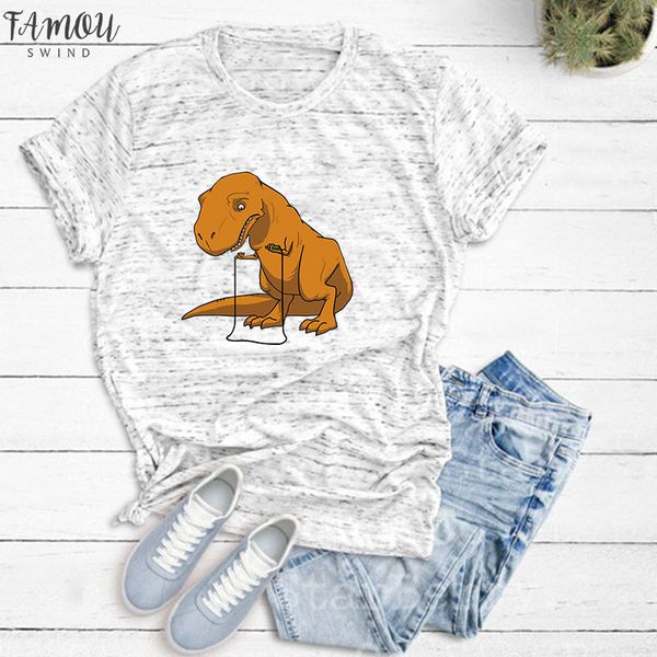 s 5xl women printed t shirt large size summer 100% cotton harajuku dinosaur pattern t shirts short sleeve v neck loose tees, White
s 5xl women printed t shirt large size summer 100% cotton harajuku dinosaur pattern t shirts short sleeve v neck loose tees, White