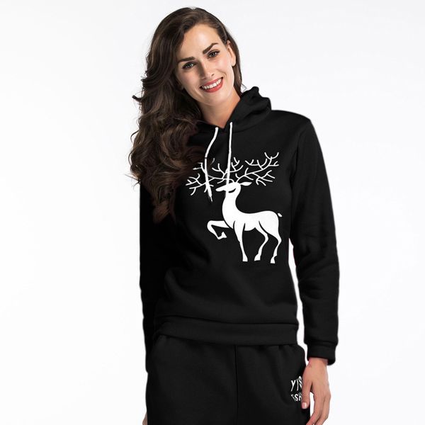 2018 winter fashion cute christmas elk printed hoodies hooded casual solid color long sleeve loose hoodies, Black
2018 winter fashion cute christmas elk printed hoodies hooded casual solid color long sleeve loose hoodies, Black