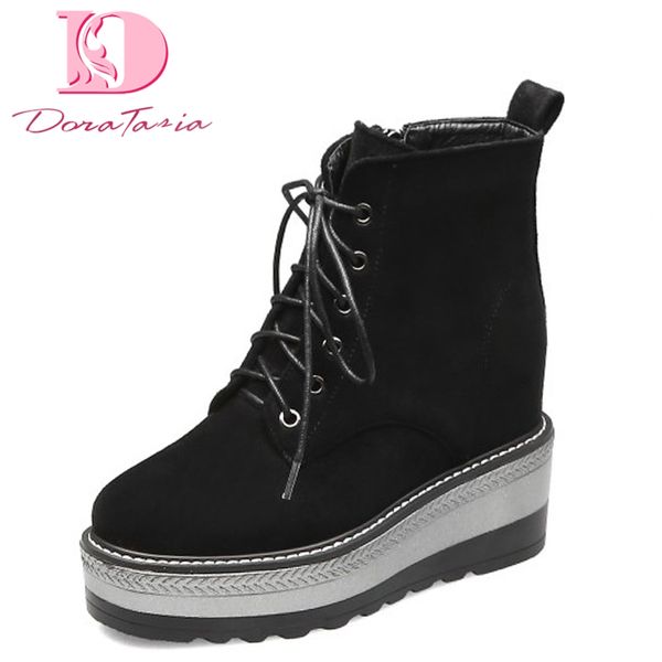 doratasia brand fashion shoelaces flat platform shoes woman casual party comfortable autumn winter ankle boots women, Black
doratasia brand fashion shoelaces flat platform shoes woman casual party comfortable autumn winter ankle boots women, Black