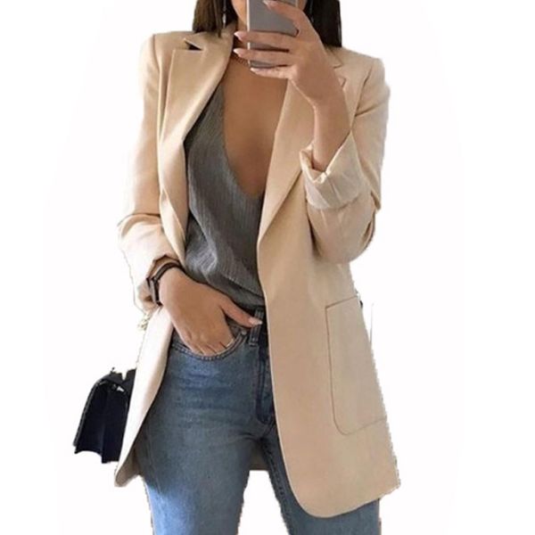 bkmgc coats and jackets women 2019 new women lady long sleeve cardigan slim jackets suit coat work jacket casual mid coat lapel, Black;brown
bkmgc coats and jackets women 2019 new women lady long sleeve cardigan slim jackets suit coat work jacket casual mid coat lapel, Black;brown
