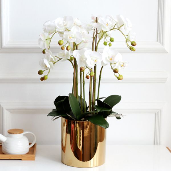 1 set flower + vase high grade well designed table artificial latex orchid flower arrangement real touch ins popular
1 set flower + vase high grade well designed table artificial latex orchid flower arrangement real touch ins popular