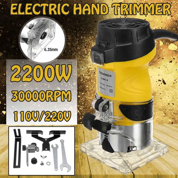 110v/220v 2200w yellow electric hand trimmer 30000rmp 6.35mm wood laminate router joiners hand carving machine wood router
110v/220v 2200w yellow electric hand trimmer 30000rmp 6.35mm wood laminate router joiners hand carving machine wood router