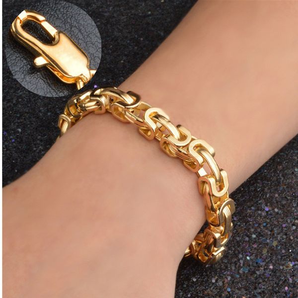 simple men's bracelets stainless steel gold color link chain charms bracelet for women bangle fashion jewelry gift d5x655, Black
simple men's bracelets stainless steel gold color link chain charms bracelet for women bangle fashion jewelry gift d5x655, Black