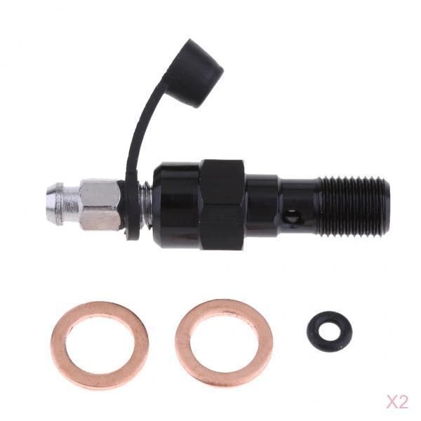 2 pieces aluminum single banjo bolt w/bleed motorcycle m10 x 1.00 black
2 pieces aluminum single banjo bolt w/bleed motorcycle m10 x 1.00 black