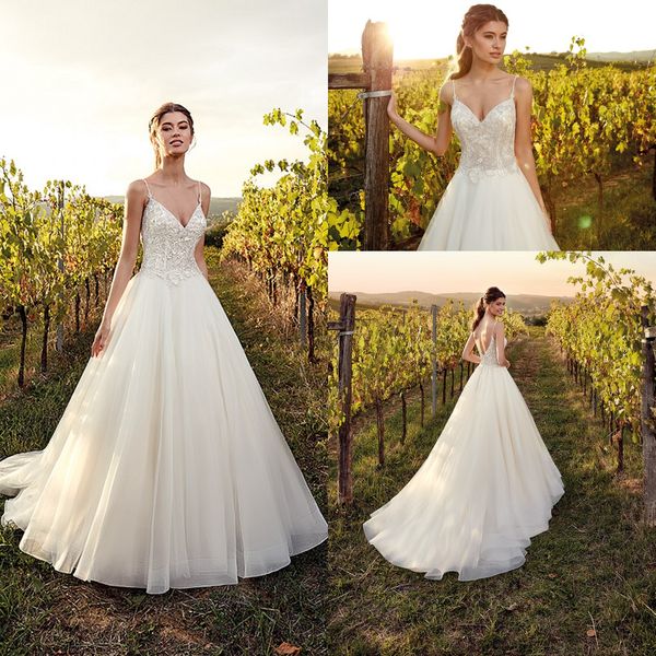 2019 glamorous organza sweep train a line wedding dresses spaghetti straps lace applique plus size layers beach bridal gowns
2019 glamorous organza sweep train a line wedding dresses spaghetti straps lace applique plus size layers beach bridal gowns