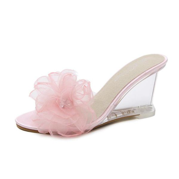 woman shoes slipper summer slip wedges slides slope high-heeled shoes crystal flower transparent rhinestone large size 41, Black
woman shoes slipper summer slip wedges slides slope high-heeled shoes crystal flower transparent rhinestone large size 41, Black
