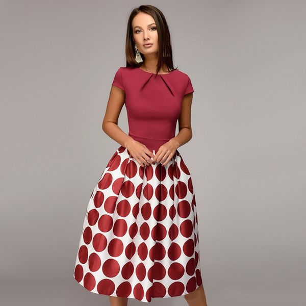 oufisun vintage wave point womens dress new casual short sleeve patchwork a-line dresses o-neck summer dot print dress vestidos, Black;gray
oufisun vintage wave point womens dress new casual short sleeve patchwork a-line dresses o-neck summer dot print dress vestidos, Black;gray