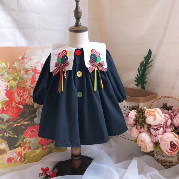baby girl autumn spring summer long sleeve navyblue balloon embroidery vintage princess dress for girls england cotton dress, Red;yellow
baby girl autumn spring summer long sleeve navyblue balloon embroidery vintage princess dress for girls england cotton dress, Red;yellow