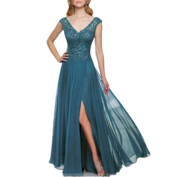 charming v-neck lace mother of the bride dresses a-line chiffon dress for wedding side split long evening formal gowns 2019, Black;red
charming v-neck lace mother of the bride dresses a-line chiffon dress for wedding side split long evening formal gowns 2019, Black;red