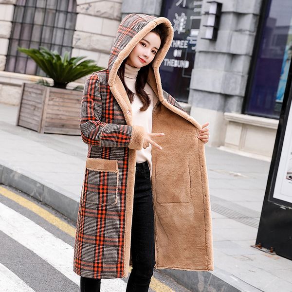 trend of fashion plaid cotton coat women's 2019 winter korean-style hooded mid-length lambs wool warm cotton-padded clothes, Blue;black
trend of fashion plaid cotton coat women's 2019 winter korean-style hooded mid-length lambs wool warm cotton-padded clothes, Blue;black