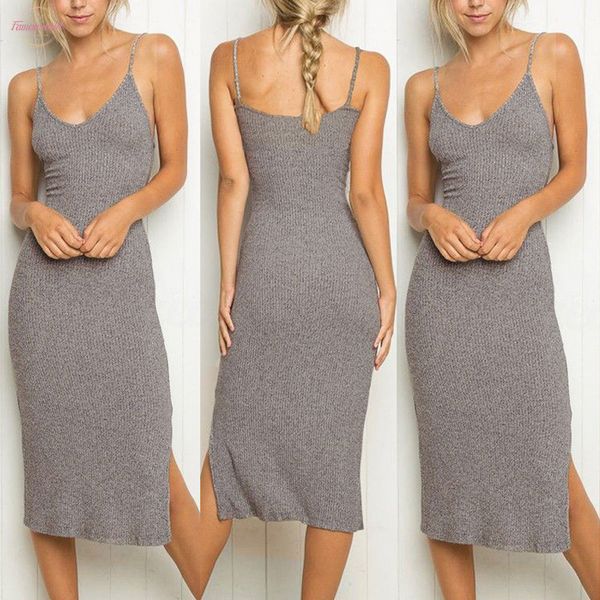 dress women vestidos ropa mujer sleeveless strappy women dress soft and comfortable tank dress slim rib knit split party, Black;gray
dress women vestidos ropa mujer sleeveless strappy women dress soft and comfortable tank dress slim rib knit split party, Black;gray