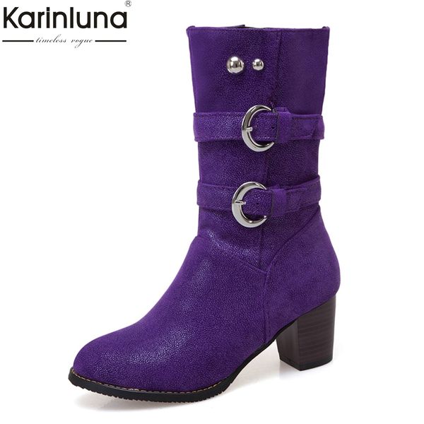 women's big size 34-48 chunky high heels mid calf boots women shoes woman add fur autumn winter shoes woman boots 2019, Black
women's big size 34-48 chunky high heels mid calf boots women shoes woman add fur autumn winter shoes woman boots 2019, Black