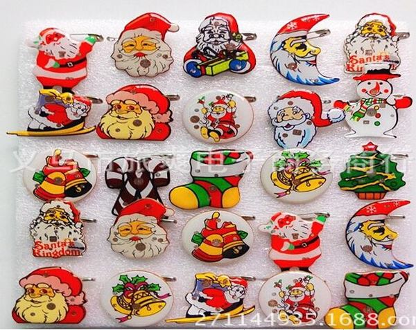 new style 10pcs/lot christmas santa claus snowman flashing led brooch christmas party gift decoration broches led party favor
new style 10pcs/lot christmas santa claus snowman flashing led brooch christmas party gift decoration broches led party favor