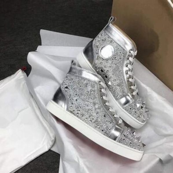 оригинальная коробка, известная стильный шипы strass high top красной подошвой кроссовки обувь женщины, мужчины марка red sole кроссовки, Black
оригинальная коробка, известная стильный шипы strass high top красной подошвой кроссовки обувь женщины, мужчины марка red sole кроссовки, Black