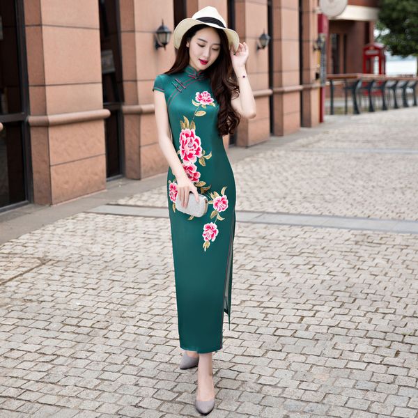 novelty long cheongsam summer traditional chinese style dress womens rayon qipao slim party dresses button vestido s-xxl, Red
novelty long cheongsam summer traditional chinese style dress womens rayon qipao slim party dresses button vestido s-xxl, Red