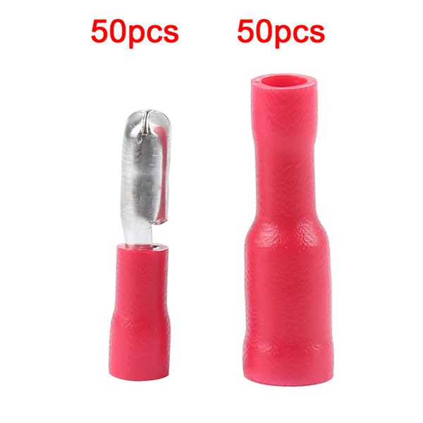 hlest 100pcs insulated red crimp terminal male female wire connectors ghmy auto fastener and clips vehicle
hlest 100pcs insulated red crimp terminal male female wire connectors ghmy auto fastener and clips vehicle