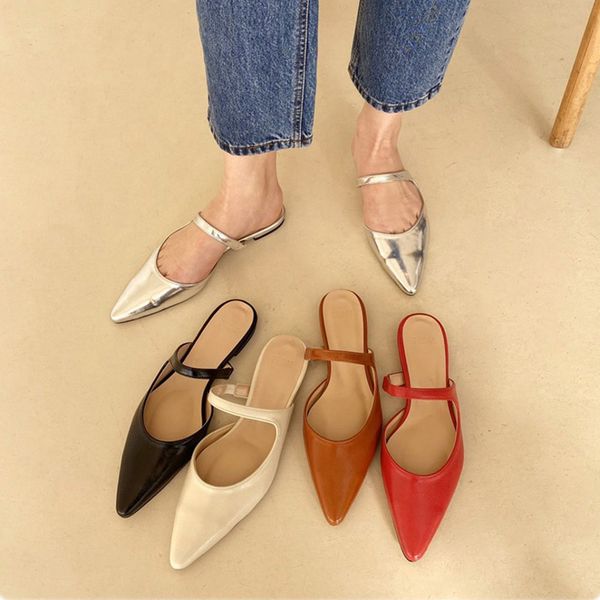 south korea net red pointed half slippers 2020 summer new silver color baotou flat slipper women's slipper lazy, Black
south korea net red pointed half slippers 2020 summer new silver color baotou flat slipper women's slipper lazy, Black