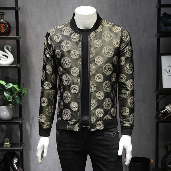 2019 new spring men's gentleman jacket printing men's casual vintage baseball uniform fashion slim men's jacket, Black;brown
2019 new spring men's gentleman jacket printing men's casual vintage baseball uniform fashion slim men's jacket, Black;brown