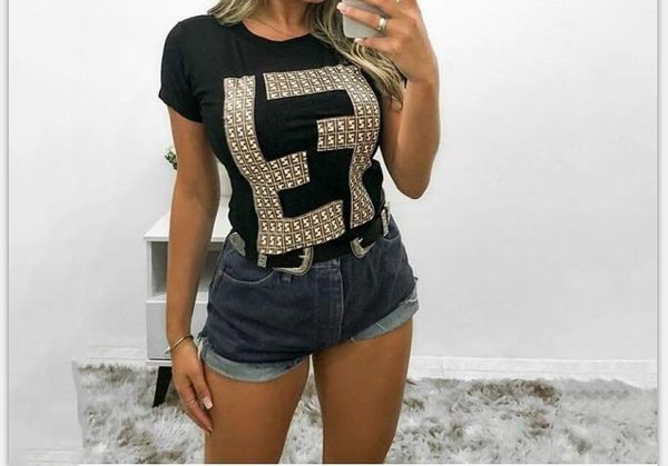 women's short sleeves printing f alphabet comfortable round neck short sleeved shirt 2 colors black, white
women's short sleeves printing f alphabet comfortable round neck short sleeved shirt 2 colors black, white