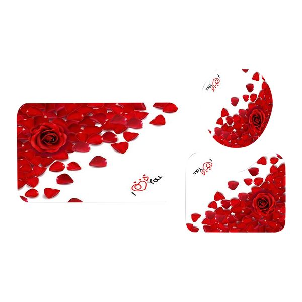 3pcs non-slip pink style toilet lid cover bath mat set mat comfort 
3pcs non-slip pink style toilet lid cover bath mat set mat comfort