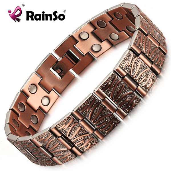rainso 2019 vintage pure copper magnetic pain relief bracelet for men therapy double row magnets link chain homme drop-ship, Golden;silver
rainso 2019 vintage pure copper magnetic pain relief bracelet for men therapy double row magnets link chain homme drop-ship, Golden;silver