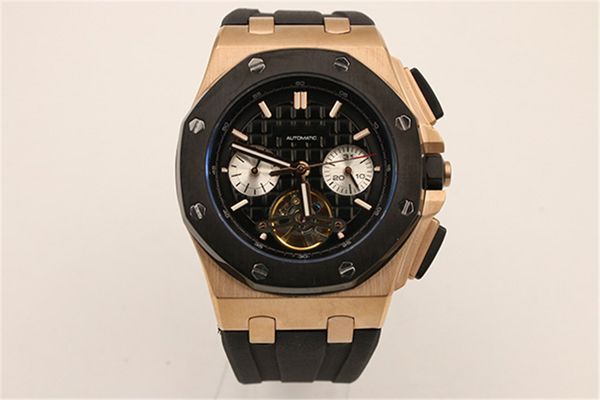 luxury mens sports wristwatch 42mm dial chronograph working rubber strap automatic outdoor sport watches for men, Slivery;brown 
luxury mens sports wristwatch 42mm dial chronograph working rubber strap automatic outdoor sport watches for men, Slivery;brown