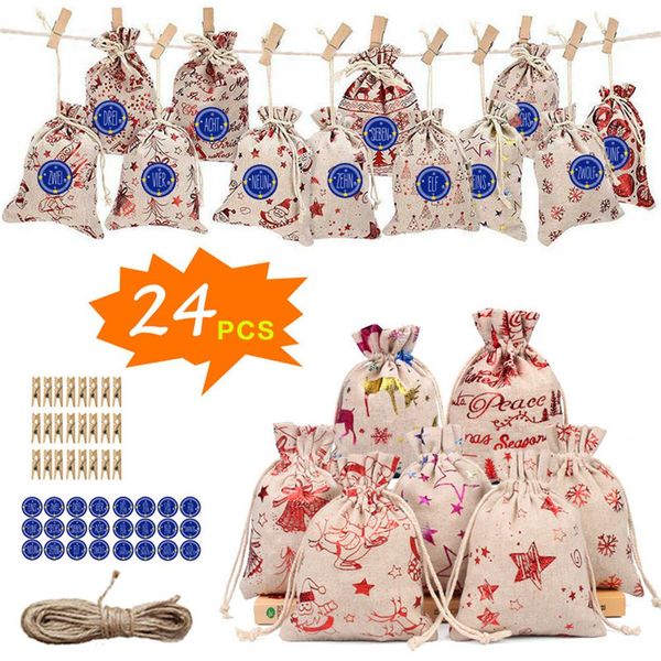 2020 christmas candy bag christmas countdown calendar gift container children's canvas gift pouch tree decoration
2020 christmas candy bag christmas countdown calendar gift container children's canvas gift pouch tree decoration