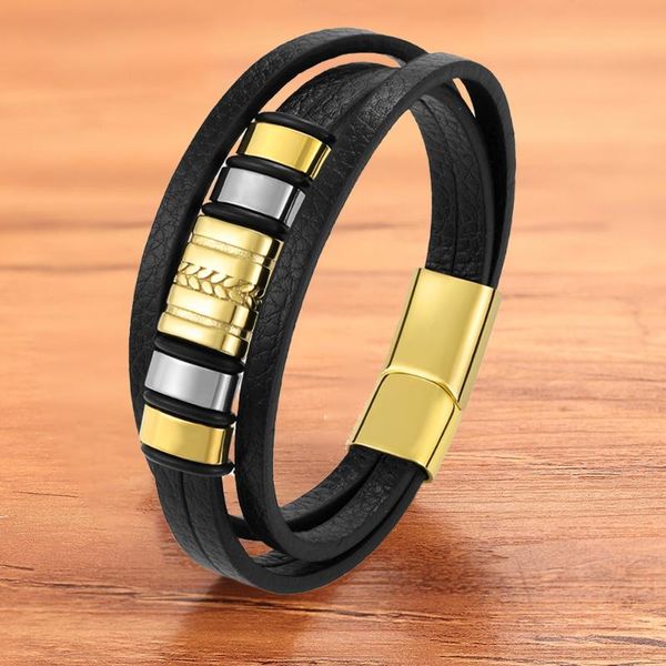 charm bracelets fashion stainless steel glod black leather bracelet men magnetic multilayer braided rope accessories male jewelry gift, Golden;silver
charm bracelets fashion stainless steel glod black leather bracelet men magnetic multilayer braided rope accessories male jewelry gift, Golden;silver