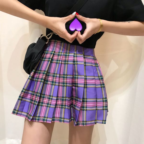 women's shorts harajuku spring summer women purple color gradient plaid skirts girls high waist cute thin kawaii pleated, White;black
women's shorts harajuku spring summer women purple color gradient plaid skirts girls high waist cute thin kawaii pleated, White;black